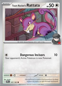 Team Rocket's Rattata REVERSE HOLO #147 - Pokemon Destined Rivals