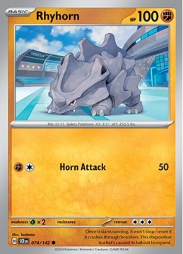 Rhyhorn REVERSE HOLO #74 - Pokemon Stellar Crown