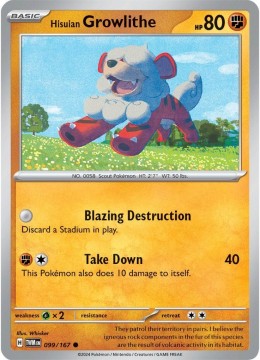 Hisuian Growlithe REVERSE HOLO #99 - Pokemon Twilight Masquerade