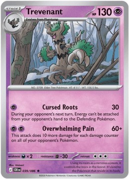 Trevenant REVERSE HOLO #39 - Pokemon Chaos Rising