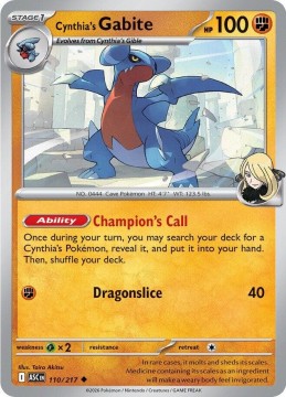 Cynthia's Gabite POKEBALL PATTERN #110 - Pokemon Ascended Heroes