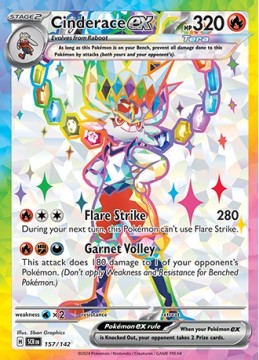 Cinderace EX #157 - Pokemon Stellar Crown