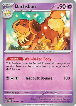 Dachsbun #39 - Pokemon Paldean Fates