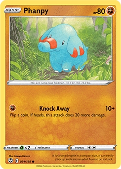 Phanpy REVERSE HOLO #91 - Pokemon Silver Tempest 