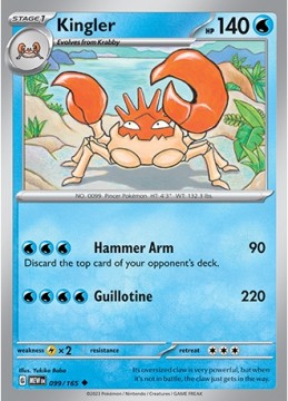 Kingler #99 - Pokemon Scarlet & Violet 151 