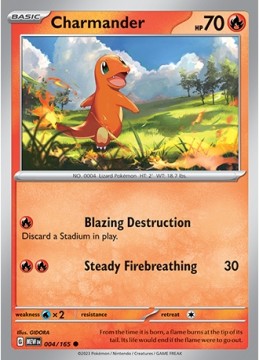 Charmander REVERSE HOLO #4 - Pokemon Scarlet & Violet 151