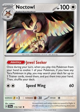 Noctowl REVERSE HOLO #115 - Pokemon Stellar Crown