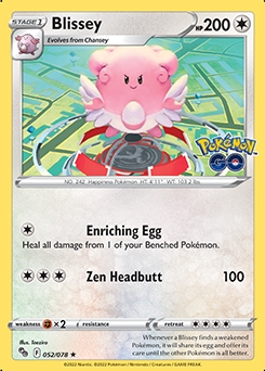 Blissey HOLO RARE #52 - Pokemon Go