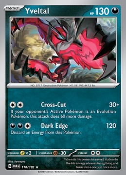 Yveltal REVERSE HOLO #118 - Pokemon Paradox Rift
