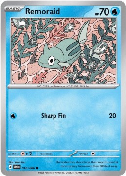 Remoraid REVERSE HOLO #16 - Pokemon Chaos Rising