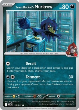 Team Rocket's Murkrow ROCKET PATTERN #126 - Pokemon Ascended Heroes