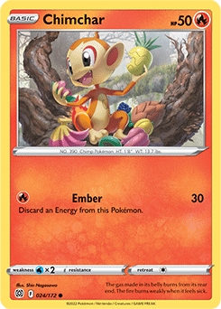 Chimchar REVERSE HOLO #24 - Pokemon Brilliant Stars 
