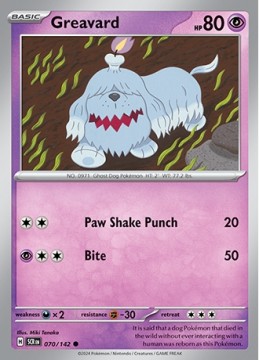 Greavard REVERSE HOLO #70 - Pokemon Stellar Crown