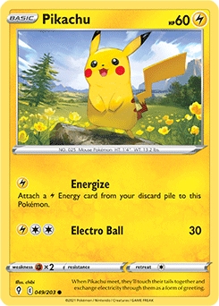 Pikachu REVERSE HOLO #49 - Pokemon Evolving Skies