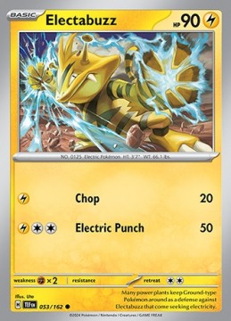 Electabuzz REVERSE HOLO #53 - Pokemon Temporal Forces