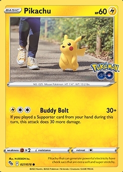 Pikachu REVERSE HOLO #27 - Pokemon Go