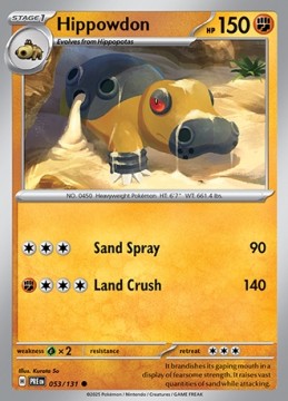 Hippowdon REVERSE HOLO #53 - Pokemon Prismatic Evolutions