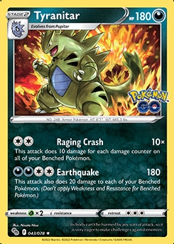Tyranitar REVERSE HOLO #43 - Pokemon Go