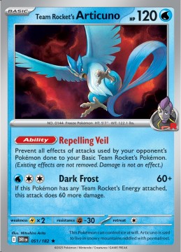 Team Rocket's Articuno REVERSE HOLO #51 - Pokemon Destined Rivals