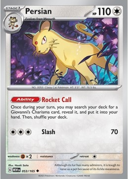 Persian #53 - Pokemon Scarlet & Violet 151