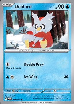 Delibird REVERSE HOLO #46 - Pokemon Paldea Evolved 