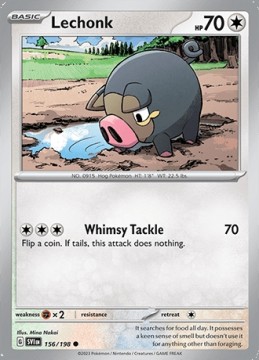 Lechonk REVERSE HOLO #156 - Pokemon Scarlet & Violet